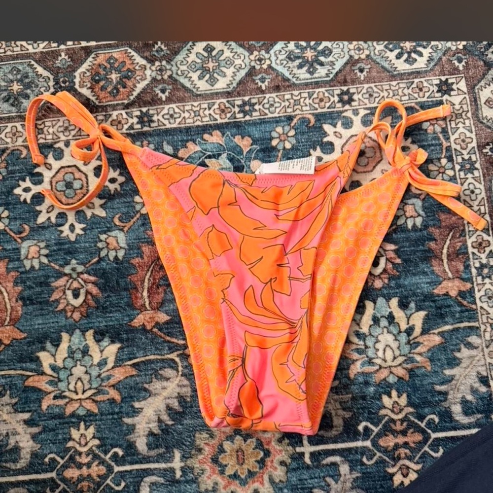 Target Orange and Pink Floral Bikini Bottom